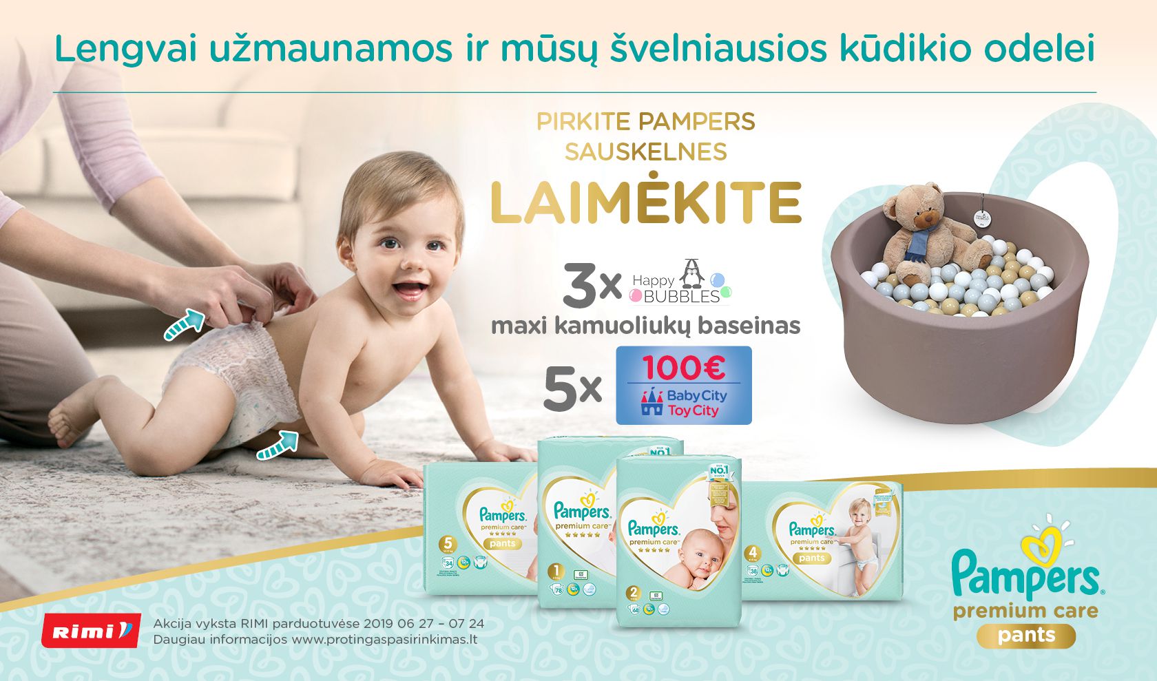 Pampers RIMI žaidimas 2019